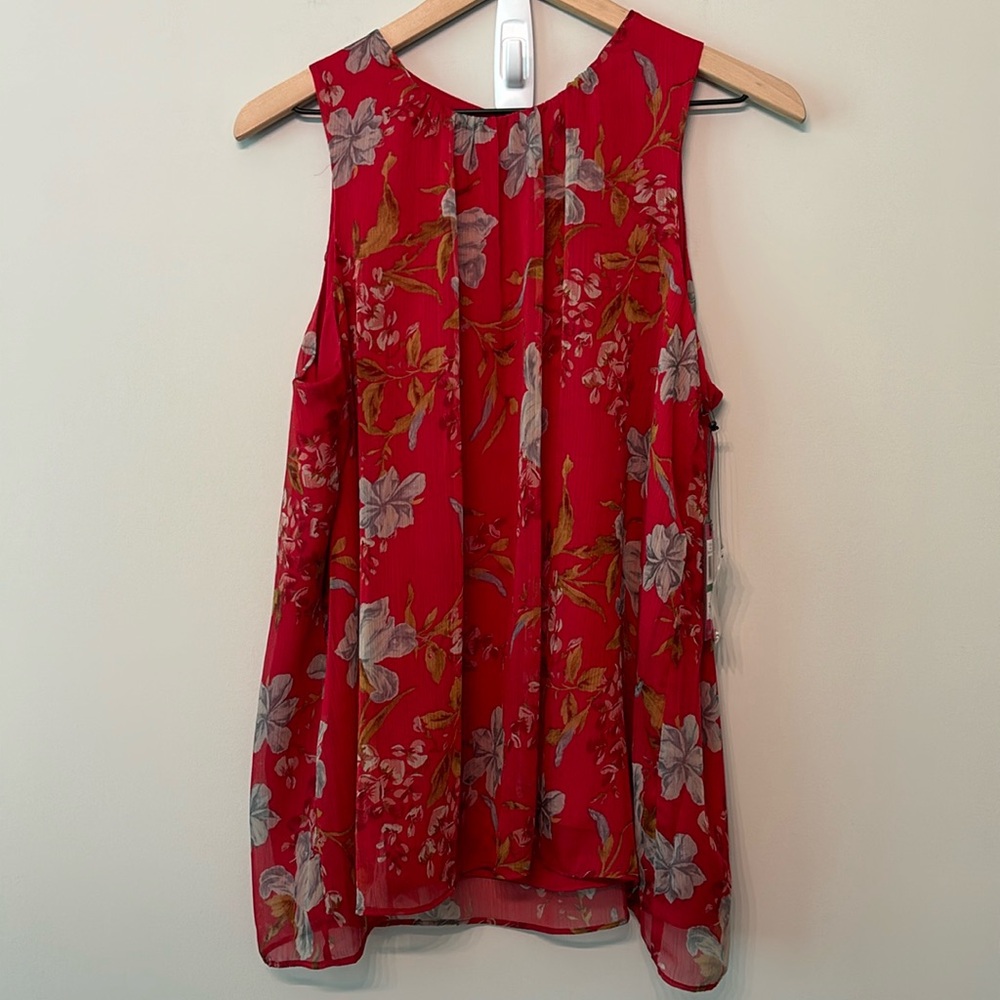 Vince Camuto Red Gray Tank Top L Large NWT
